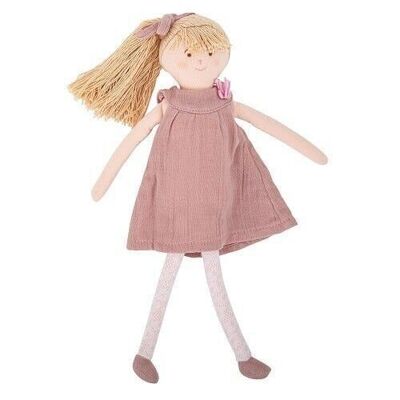 Vestito per bambola rosa antico 30 cm in cotone biologico