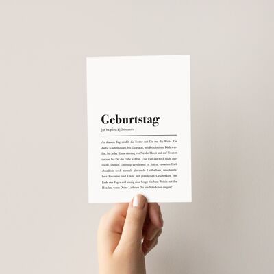 Postkarte: Geburtstag Definition