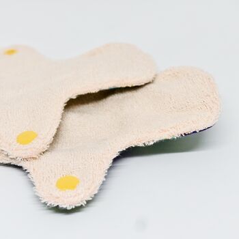 Pack 4 protège-slips lavables bio - Serviettes menstruelles petit format - Coton bio avec intérieur Bambou - Fabriqué en France 6