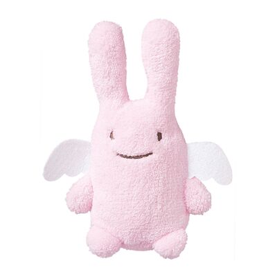 Angel Rabbit Soft Toy with Rattle - Pink 20Cm