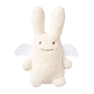 Angel Rabbit Soft Toy with Rattle - Ivory 20Cm