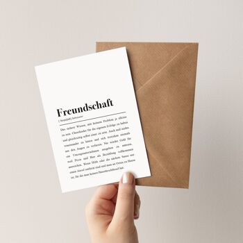 Définition de l'amitié : carte de voeux avec enveloppe 1