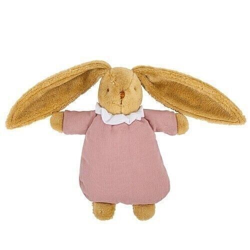 Lapin Nid d'Ange Doudou -Vieux Rose 20Cm coton Bio- Printemps