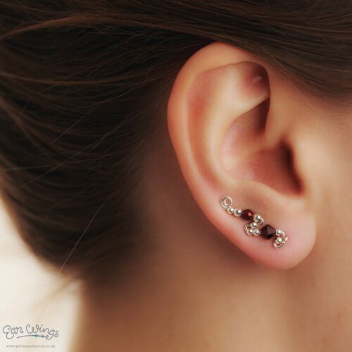 Ear Wings Garnet Sterling Silver