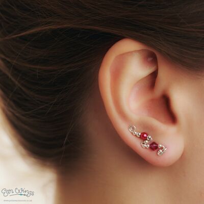 Pendientes De Plata De Ley Fucsia