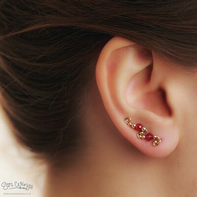 Ear Wings Fucsia 14ct Yellow Gold