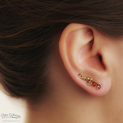 Ear Wings Topaz 14ct Yellow Gold