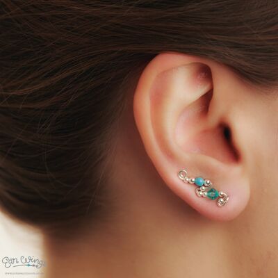 Ear Wings Turquoise Sterling Silver
