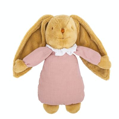 Rabbit Angel's Nest Musical Comforter - Old Pink 25Cm - Organic cotton - Spring