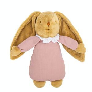 Lapin Nid d'Ange Doudou Musical - Vieux Rose 25Cm - coton Bio- Printemps