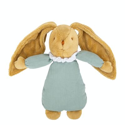 Rabbit Angel's Nest Musical Comforter - Celadon 25Cm - Organic cotton - Spring