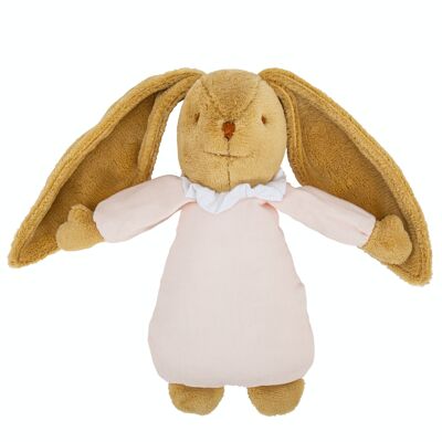 Doudou Musicale Bunny's Nest - Lino Rosa Cipria 25cm - Cotone biologico