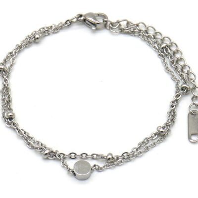 B019-005 Brazalete de acero en capas S. Plata