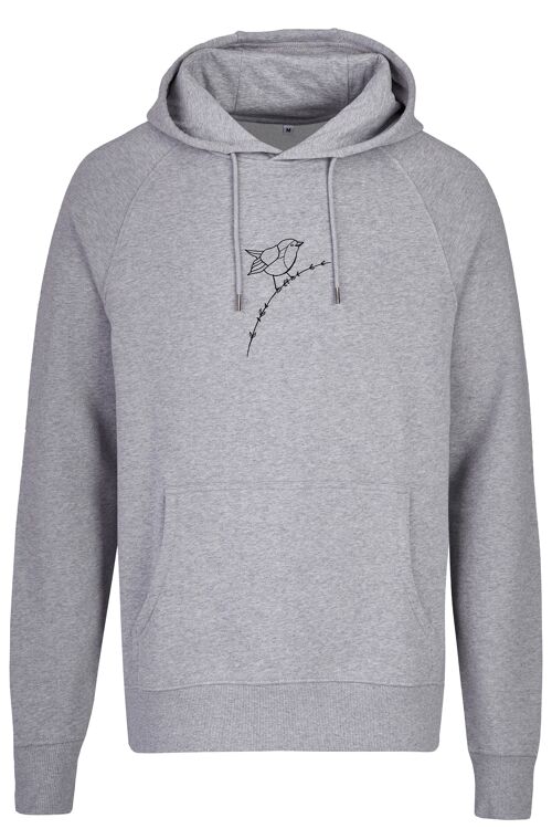 Basic Bio Hoody (men) Rotkehlchen - Grau