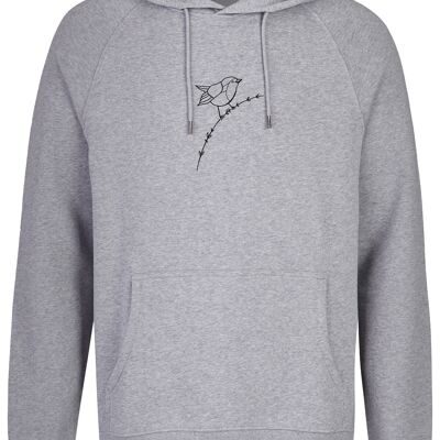 Basic Bio Hoody (men) Rotkehlchen - Grau