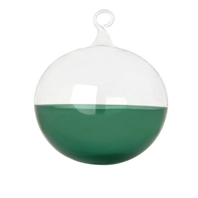 Weihnachtskugel Blubb halb und halb transparent/ grün