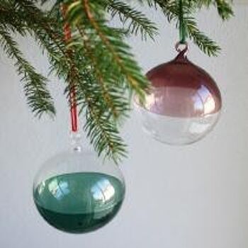 Boule de Noël Blubb moitié et moitié transparente / verte 2