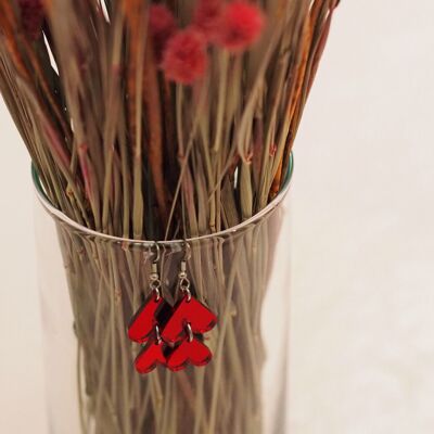 Boucles d'oreilles Cherie, miroir rouge