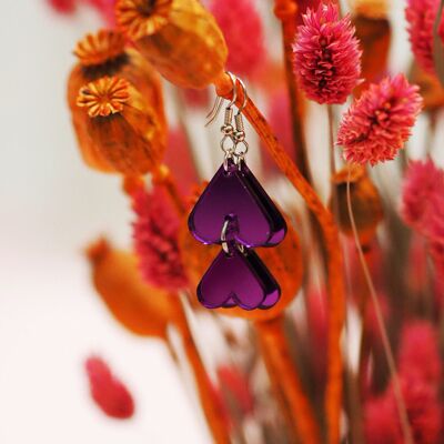 Cherie earrings, purple mirror
