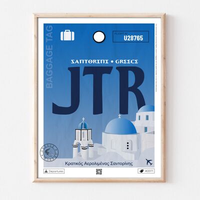 Cartel de destino de Santorini