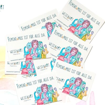 10 Sticker mit ner Botschaft: »Feminismus ist für alle da«