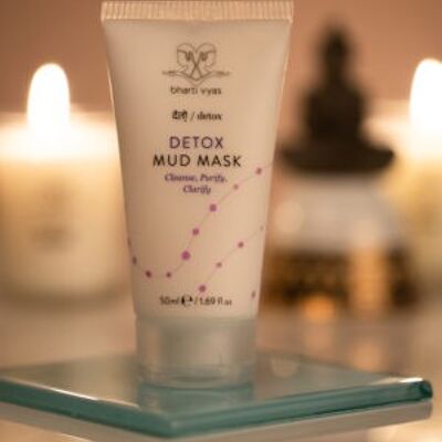 Bharti Vyas Detox Mud Mask | 50ml | Dead Sea Mineral Mud Mask | Aryuvedic Treatment | Natural Ingredients: Turmeric, Aloe Vera & Vitamin E - Cleanse, Purify, Clarify