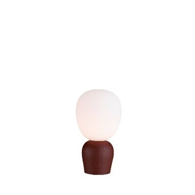 Table lamp Buddy dark rust structure/opal glass