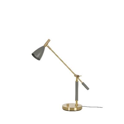 Table lamp Frank 2.0 varm grey/brass