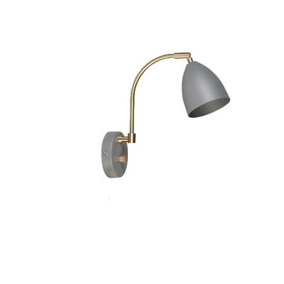 Wall lamp Deluxe varm grey/brass