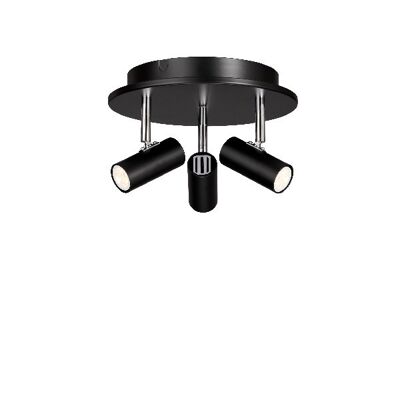 Spotlights Cato round 3 lamps flat black