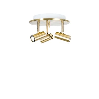 Spotlights Cato round 3 lamps polished brass