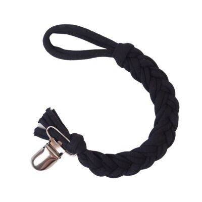 LOVEissue Pacifier clip | Braid cotton black