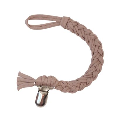 Clip para chupete LOVEissue | Trenza de algodón roble oscuro