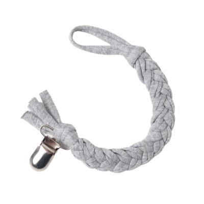 LOVEissue Pacifier clip | Braid cotton gray