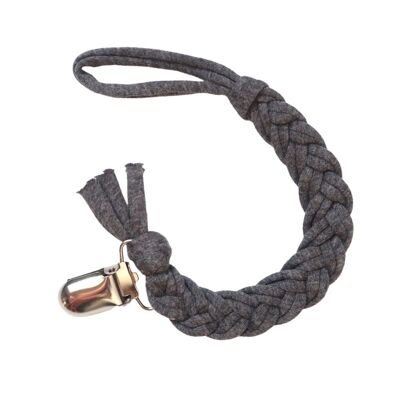 LOVEissue Pacifier clip | Braid cotton anthracite