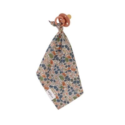 Pacifier cloth Egyptian cotton | Flowers peachy green