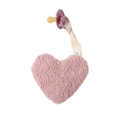 Speenknuffel Teddy | Hart mauve