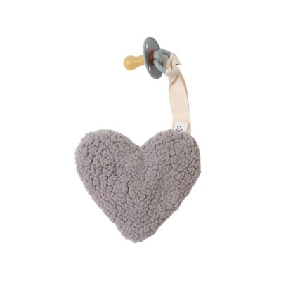 Ciuccio abbraccio Teddy | cuore grigio