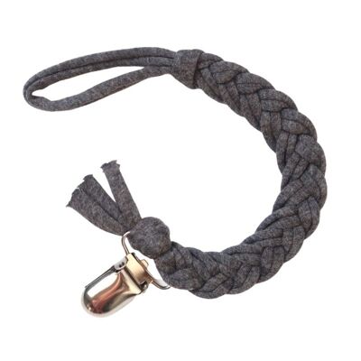 Pacifier cord braided cotton | Anthracite