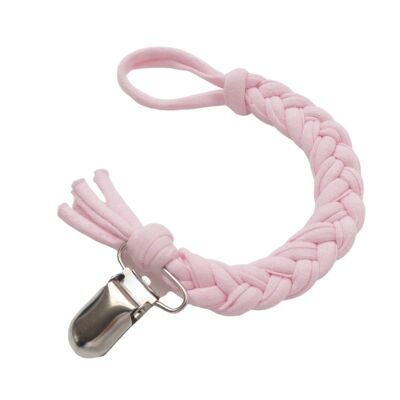 Braided cotton pacifier cord | Baby Pink