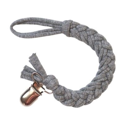 Pacifier cord braided cotton | Gray