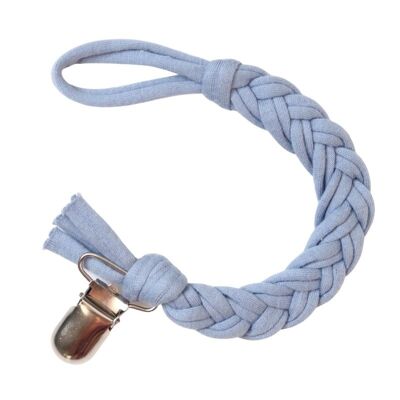 Cordone ciuccio in cotone intrecciato | cielo blu