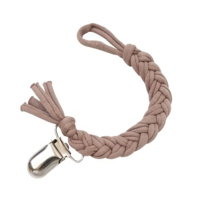 Pacifier cord braided cotton | Taupe brown