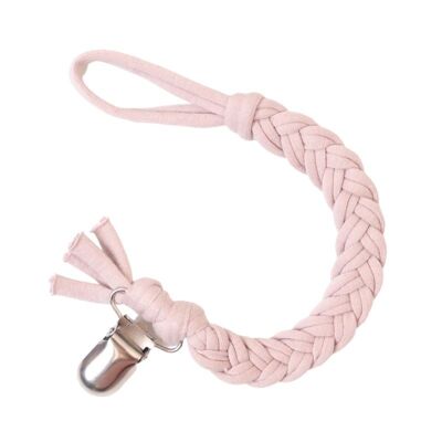 Pacifier cord braided cotton | Greyish Pink