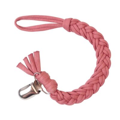 Attache tétine coton tressé | Rose séchée