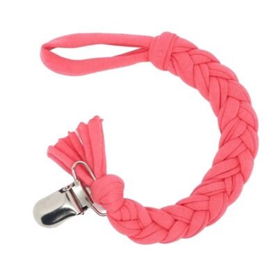 Pacifier cord braided cotton | coral