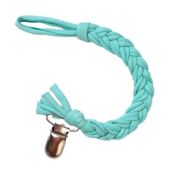 Attache tétine coton tressé | Turquoise clair 1