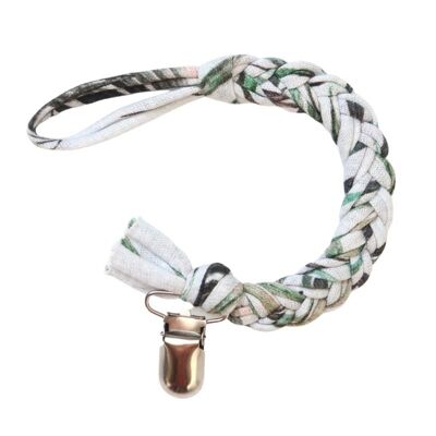 Pacifier cord braided cotton | Leaves