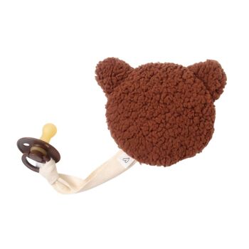 problème d'AMOUR | Tétine ours en peluche marron 3