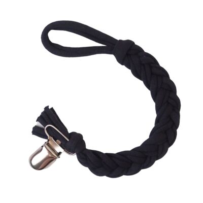 Pacifier cord braided cotton | Black
